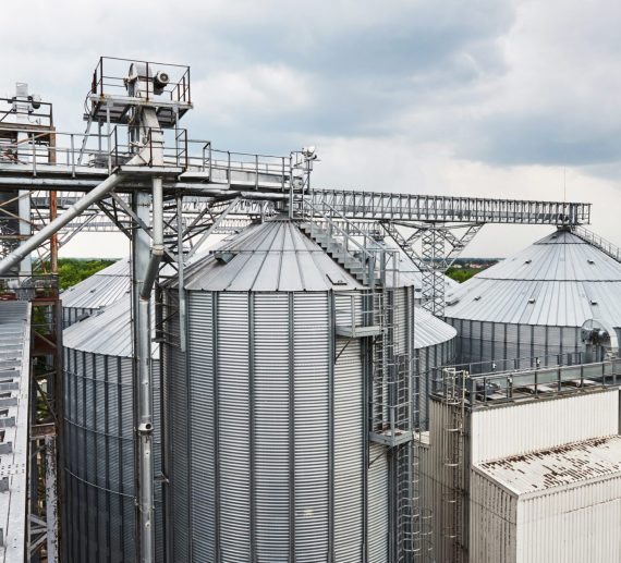 Agricultural Silo - Building Exterior, Storage and drying of grains, wheat, corn, soy